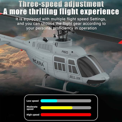 RC ERA A60 Helicopter - Remote Control Helicopters for Adult 1/42 Sacle 2.4G 4CH Gyro Stabilized Aircraft with Altitude Hold &amp Optical Flow3D Stunt Drone (Gray)
