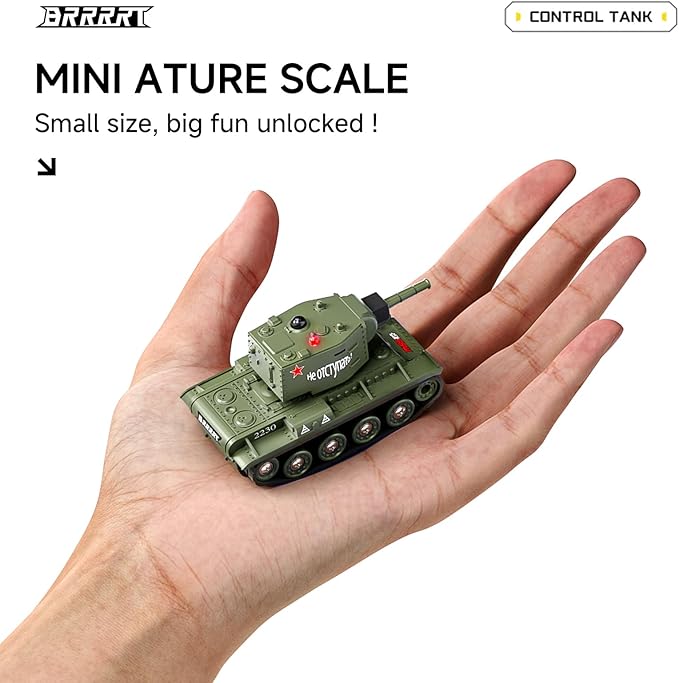 BRRRRT 1/64 RC Battle Tank SetRemote Control Military Vehicles with Infrared ShootRC Tank That Shoots with 330° Rotating Turret and Sound &amp Lighting for Kids Gift 8+