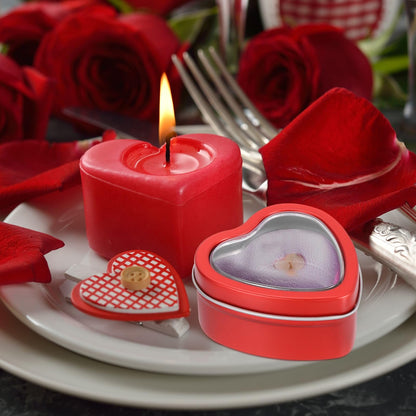 MECCANIXITY Heart Shaped Candle Tins, 2 oz Empty Metal Tin Cans Candles Containers for Candle Making Candies Gifts DIY Crafts, Champagne Gold, Pack of 8