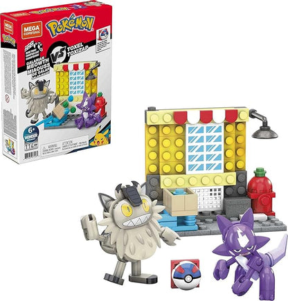MEGA Pokémon Action Figures Building Toy Collectible Toxel vs. Galarian Meowth with Great Ball