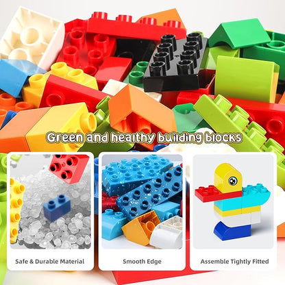 burgkidz Animal Building Toys for Toddlers 3-5 Jumbo 135Pcs Building Blocks Creative Take Apart Puzzle with Storage Bucket Compatible with Major Brands Preschool Birthday Gift for Boys Girls