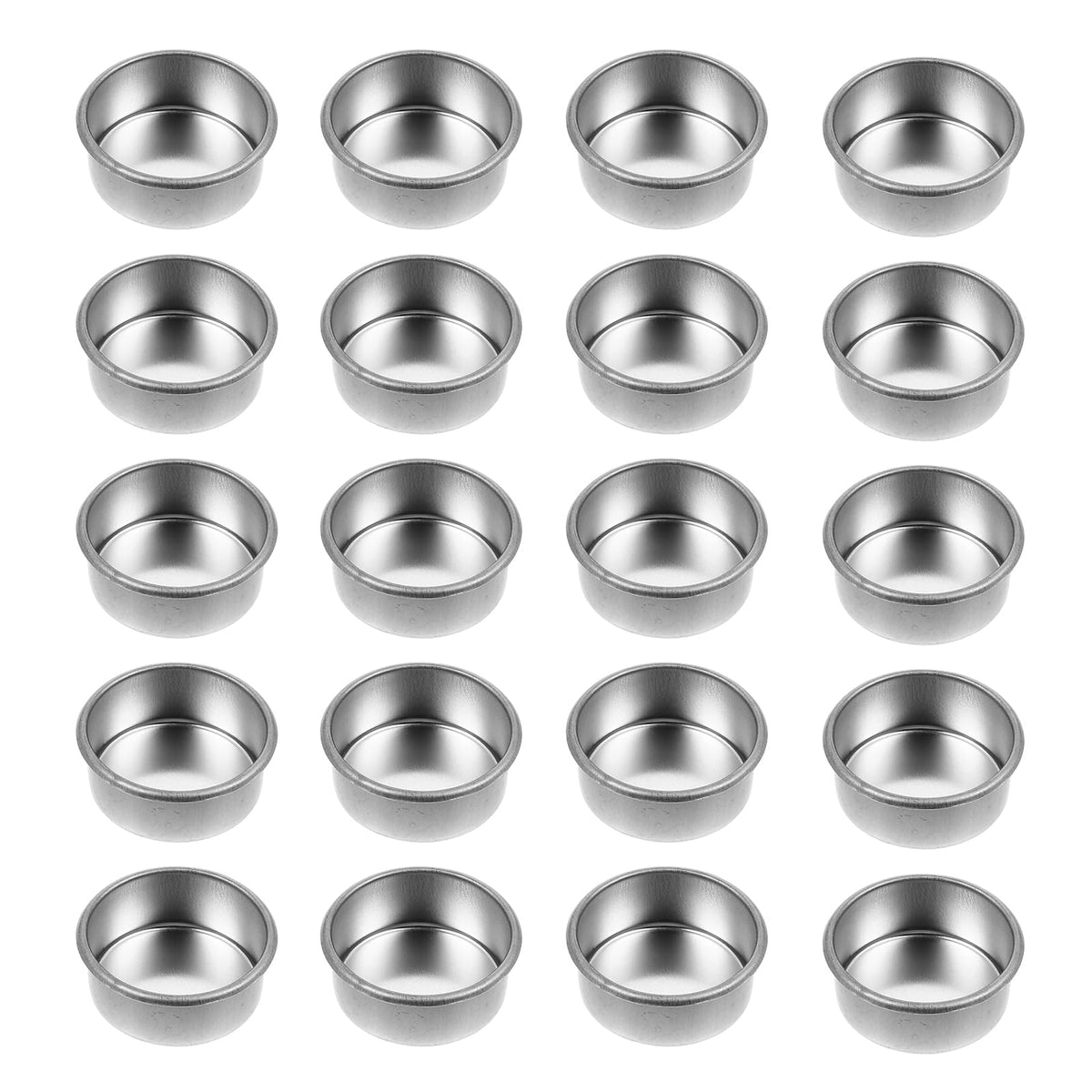 Garneck 20pcs Empty Candle Cups Metal Tea Light Tins Delicate Small Wax Candle Holder Aluminum DIY Scented Mold Box Containers for Christmas Wedding Table Decoration