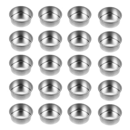 Garneck 20pcs Empty Candle Cups Metal Tea Light Tins Delicate Small Wax Candle Holder Aluminum DIY Scented Mold Box Containers for Christmas Wedding Table Decoration
