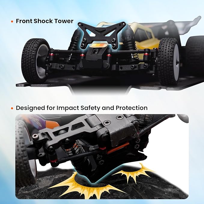 HOBBYPLUS Speck B 1/24 2WD Mini RC Car - RTR RC Buggy Fast Mini Racing Buggy Brushless Ready – Remote Control Car Racing Vehicles (Razor Orange + Body)