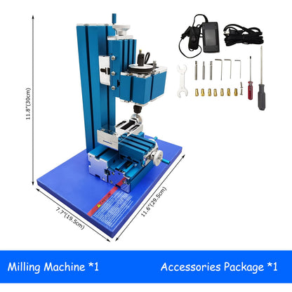 INTBUYING Mini Metal Milling Machine AC100V-240V Mini Drilling and Milling Machine DIY Tool Benchtop Wood Lathe for Educational Model Making