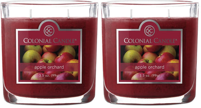 Colonial Candle Apple Orchard Scented Jar Candle, 2 Wick, 3.5 oz, Mottled Wax Candle (Pack of 2)