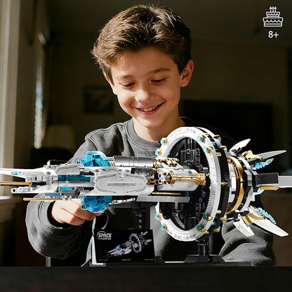 BNG Spaceship Building Set for Adults Space Building Blocks Space Station Block Kit Home or Office Decor Spaceship Toy Creative Gift for Teens Boys 8-14
