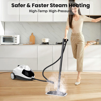 Steam Cleaner 1.5L Steamer for Cleaning Fast Heating 6-in-1 Multi-Surface with 8 Accessories UL499 Certified