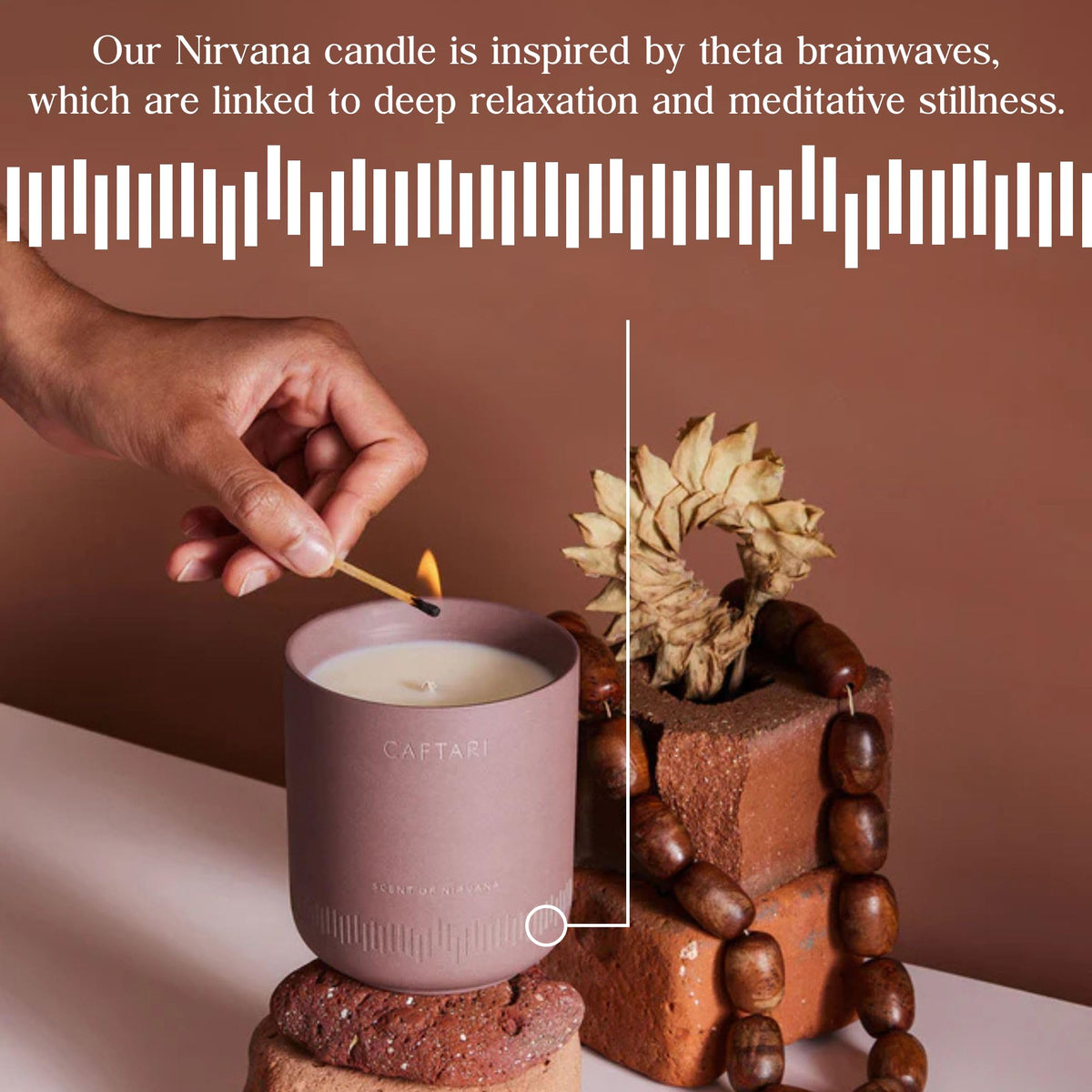 CAFTARI Scent of Nirvana Scented Candle | Oudh, Cedarwood & Patchouli | Soy Candles Non Toxic | 60-Hour Burn | Scented Candles for Home | Stress Relief Aromatherapy | Luxury Ceramic Jar | 10.5 oz