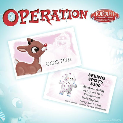 Operation Rudolph The Red Nosed Reindeer | Classic Electronic Board Game | Featuring Bumble The Abominable Snow Monster | Island of Misfit Toys from The Claymation Film