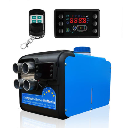 8000W All-in-One Diesel Air Heater 110V/12V/24V Portable Quiet Parking Heater with 5L Tank | Compact Forced-Air Heating for Car RV Truck Camper Tent Garage | LCD Control | Blue
