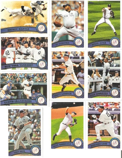 Topps MEGA Set - 36 Cards of The 2011 New York Yankees - Complete Series 1 &amp 2 &amp Update (Series 3) / Including Mantle Jeter AROD Nova Ganderson. Cano &amp More!