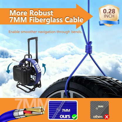 Gatebig Sewer Camera with Locator,Self Leveling,164FT,Retractable Handle,7MM Cable, 9'' IPS Drain Inspection Camera with DVR,IP68 Plumbing Snake with 12 Lights for Home,Duct Pipe Inspection