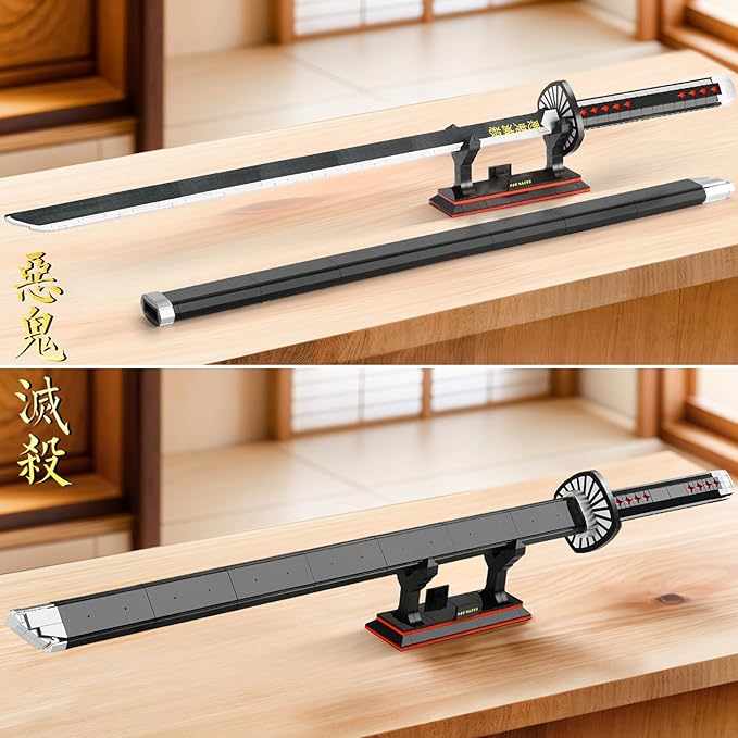 Demon Sword Building Set for Adults40in Tanjiro Sword with Scabbard and Stand Katana Model Building Set ToyAnime Gift for Teen 14+(759 PCS)