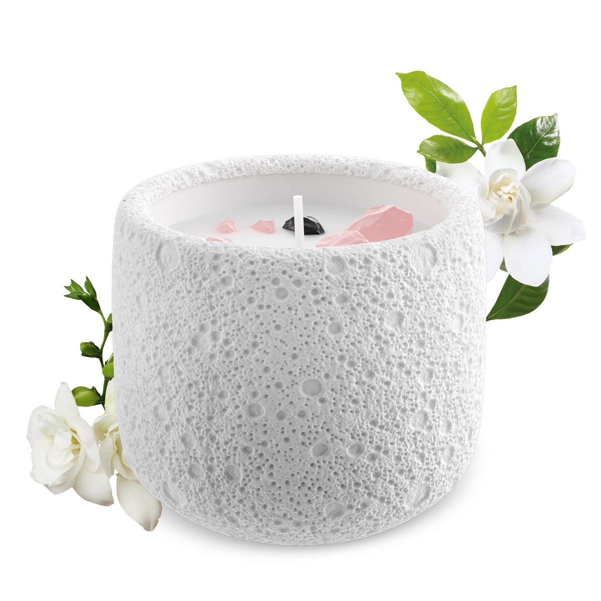Gardenia Scented Candles Gypsum Jar Candle, Soy Candles for Home Fragrance & Decor, Ideal for Creating Relaxing Ambience & Holiday Gifting | 5.64 Oz (Gardenia)