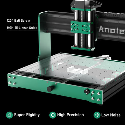 AnoleX CNC Router Machine 4030-Evo Ultra 2, All-Metal XYZ Axis Dual Steel Linear Guides & Ball Screws with 800W Trim Router for Metal Aluminum Brass Wood Acrylic PCB