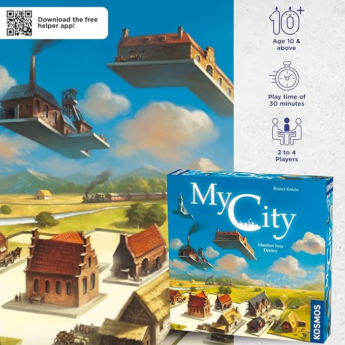 Thames &amp Kosmos My City | Family – Friendly | Legacy Board Game | Kosmos Games | 2 to 4 Players | Ages 10 and Up | Award Winning Designer Reiner Knizia  Blue
