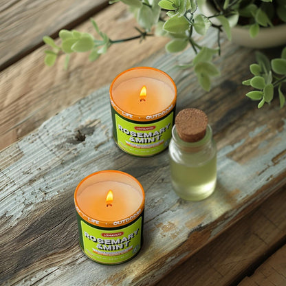 Rosemary Mint Scent Candles 9-Pack | 3oz Aromatherapy Candles | Made with Various Plant-Based Essential Oils and Soy/Beeswax Blend | 18 Hour Burn Time Indoor Outdoor Candle