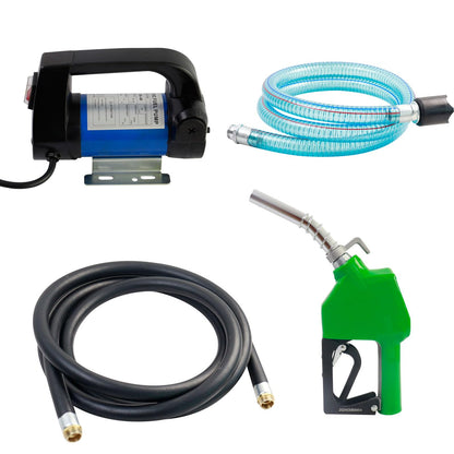 AC110-120V Volt Electric Fuel Transfer Pump, Mechanical Meter, Fuel Hose,AUTO Fuel Nozzle,Filter,NPT Connect Fitting,12 GPM Diesel Transfer Pump with Handle for Transferring Diesel,Kerosene