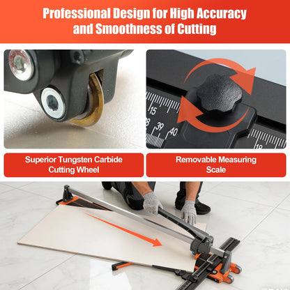 48 Inch Tile Cutter for Ceramic Cutting, Heavy Duty Manual Tile Cutter for Cutting Various Tiles Up to 16mm Thick with 4 Brackets