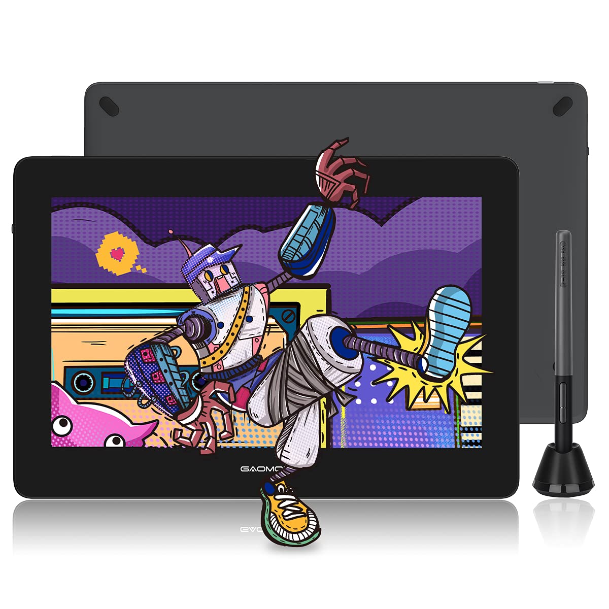 GAOMON PD1320 Pen Display Drawing Tablet, 13.3 Inch Full Laminated 120% sRGB Graphics Monitor with Tilt Support for Artists, Design, Animation - Compatible with Windows/Mac/Android