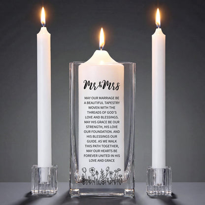 Irenare Unity Candles with Holder for Wedding Ceremony Unity Candle Set Wedding Table Decorations Accessories for Formal Events Church(Glass Dome)