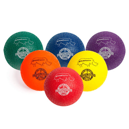 Champion Sports 7" Super Soft Playground Ball Set – RHINO Skin® Foam Inflatable Balls for Indoor & Outdoor Play Durable, Lightweight & Safe for All Ages, Set of 6 with Pump & Mesh Bag