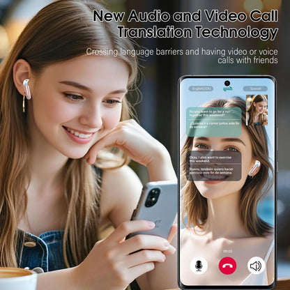 Csasan Ai Translation Earbuds Real Time,3-in-1 Buletooth 5.3 Translator Earbuds with 6 Translation Modes/164 Languages,No Subscription Required Translatior Headphones, Rose