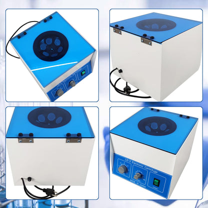 Maisutseb 50ml*6 Electric Benchtop Centrifuge 4000 RPM Lab Centrifuge Machine 110V 60HZ PRP Desktop Centrifuge Stepless Control with Blue Cover Plate Centrifugadora de Plasma