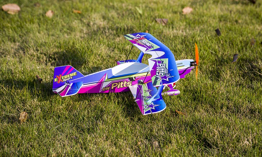 Viloga Mini RC Plane Kit PP Foam Airplane, 450mm Wingspan Pitts 3D Aerobatic Biplane Model Kit to Build for Adults, DIY Sport Airplane for Indoor & Park Flyer (KIT+Motor+Servo+DSM2/X Compatible RX)