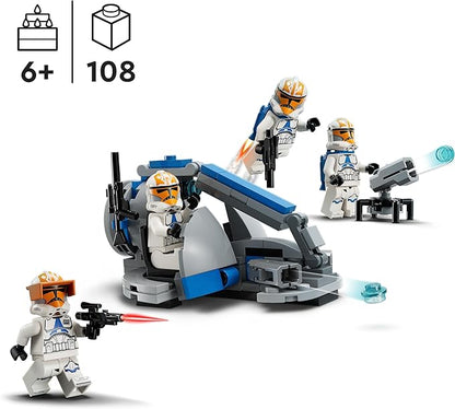 Lego Star Wars 332nd Ahsoka Company Clone Troopers Battle Pack - The Clone Wars Building Kit with Speeder Vehicle Tenon Launcher and Minifigures - Gift for Children from 6 Years Old 75359