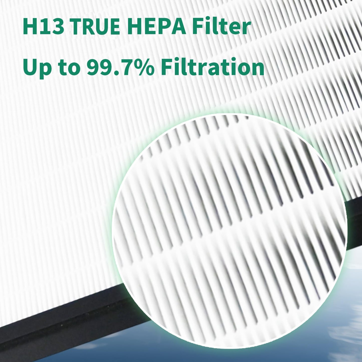 2 Pack Replacement Filter for LEVOIT Everestair Air Purifier, H13 True HEPA 3-in-1 Filter, High Efficiency with Activated Carbon Filter