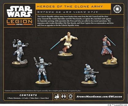 Asmodee Star Wars: Legion Heroes of the Clone Army - Obi-Wan Anakin Captain Rex &amp ARC Troopers Fives &amp Echo Tabletop Miniatures Strategy Game for Kids &amp Adults Ages 14+ 2 Players 90