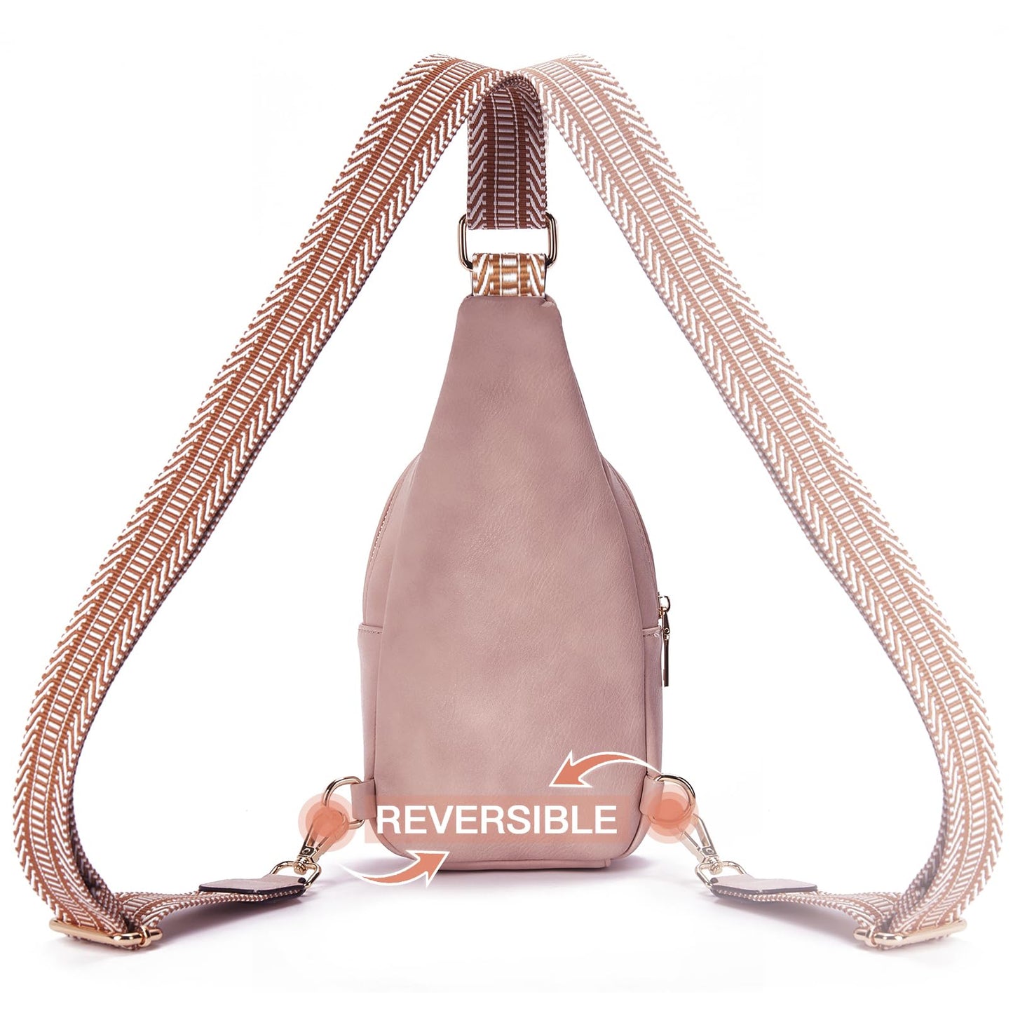 Telena Small Sling Bag for Women Leather Crossbody Fanny Packs Chest Bag for Women