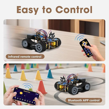 Robotics Kit for Kids Ages 8–12 Smart Robot Tank Car Compatible with Arduino &amp Scratch &amp Python STEM Toys for Boys Ages 8–12 App &amp Remote Control Birthday Coding Gift for Boys Girls a