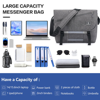 OIWAS Messenger Bag for Men, 15.6 Inch Laptop Crossbody Bags Women Casual Satchel Shoulder Bag College Travel Office Briefcase