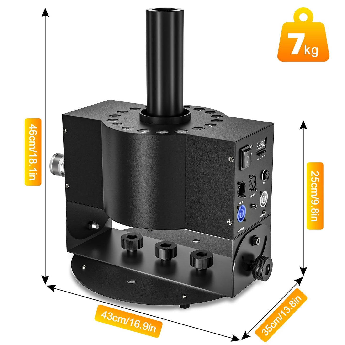 CO2 Jet Machine, 300W CO2 Cannon with LED Lights, Professional DMX CO2 Fog Machine Air Column, LED Stage Smoke Machine for DJ, Wedding, Party, Events, Festival (1pc)