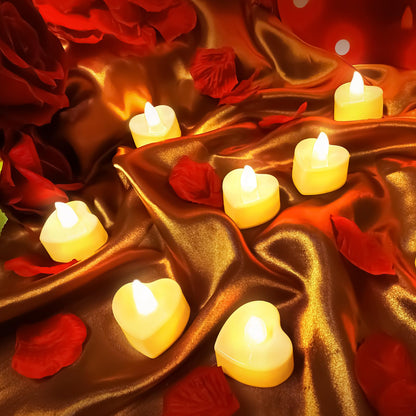 3000Pcs Red Rose Petals with 36Pcs LED Tea Lights Candles, Romantic Gifts for Her, Special Night, Date Night Ideas, Wedding, Anniversary, Proposal