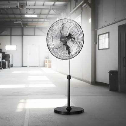 VEVOR Industrial Pedestal Fan, 20 Inch 90-Degree Oscillating Fan, Height Adjustable Standing Fans with 3 Adjustable Speeds, High Power Floor Fans for Warehouse,Garage,Commercial, Black