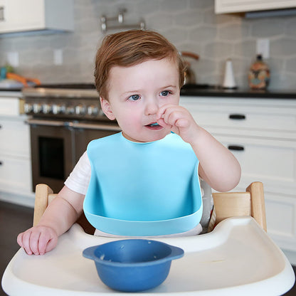 Eascrozn Silicone Bibs for Babies & Toddlers Set of 3, Silicone Baby Bibs for Boy and Girl, Adjustable Soft Waterproof Bib