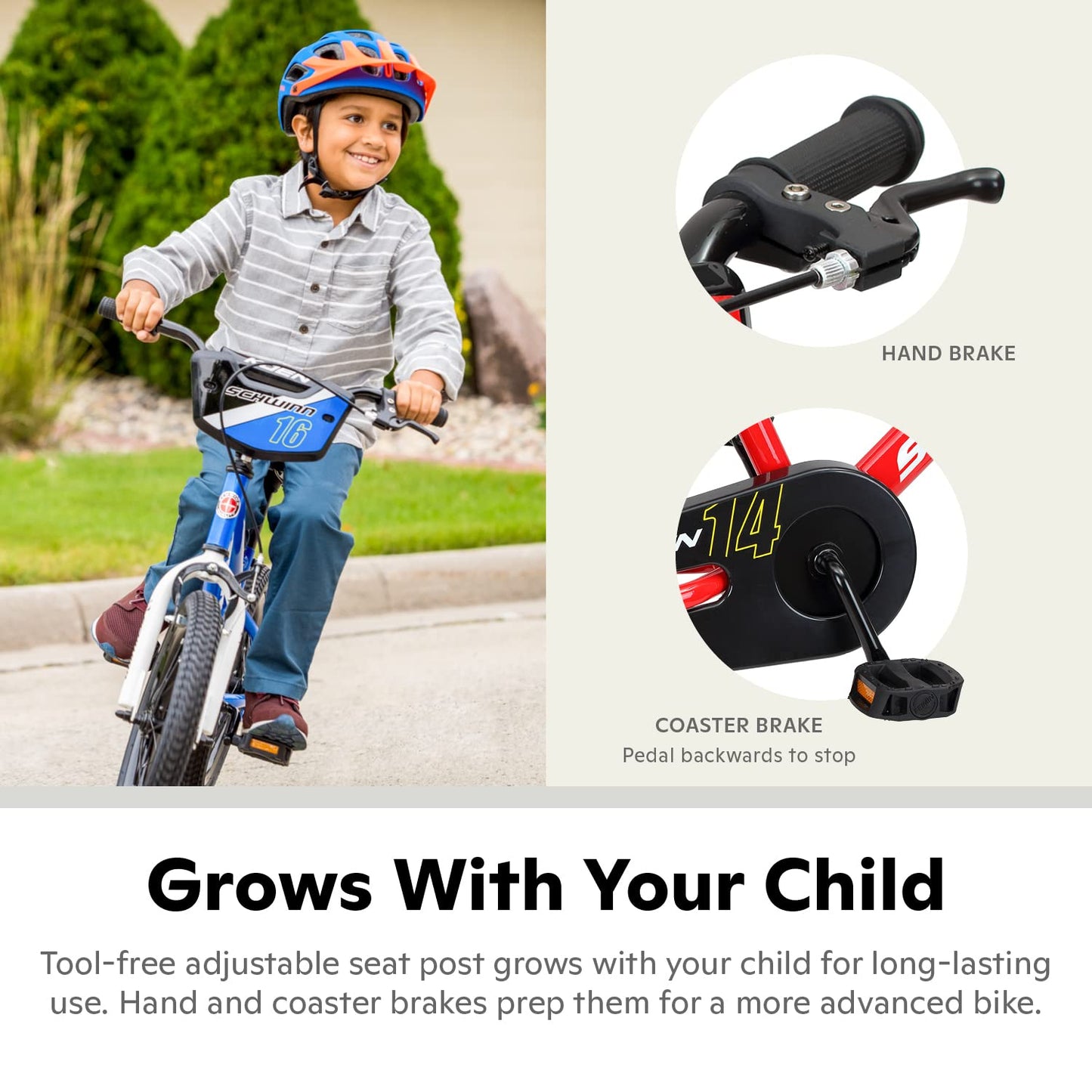 Schwinn Elm and Koen Bike or Balance Bike, 12-20 Inch Bike for Kids Ages 2-13, Black, Blue, Red, Teal, Pink or Purple, SmartStart Ergonomic Design, Adjustable Seat Grows with Child, Training Bicycle