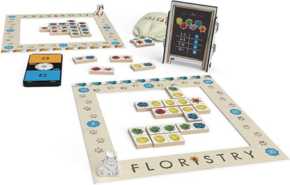 UP Games Floristry Board Game - Competitive Flower Auction &amp Storefront Design! Fun &amp Creative Strategy Game for Family Kids &amp Adults Ages 12+ 2 Players 20 Min Playtime