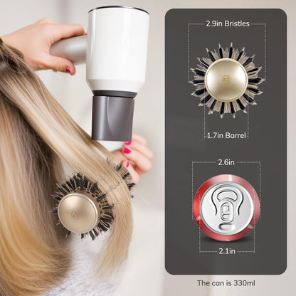 Round Brush for Blow Drying, Nano Thermal Ceramic & Ionic Tech Hair Brush with Boar Bristles, Professional Round Barrel Brush for Styling, Curling & Straightening by Sndyi (2.9 Inch, Barrel 1.7 Inch)