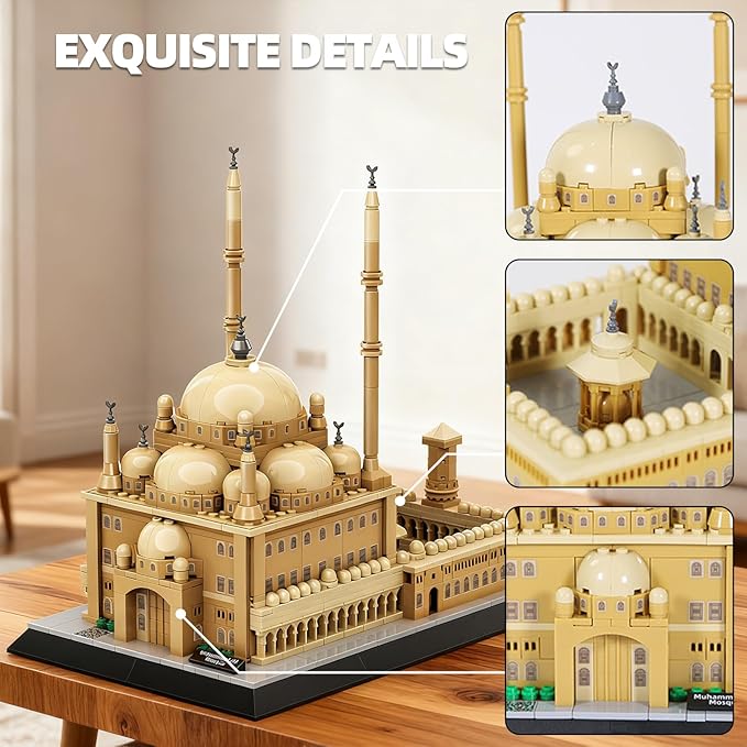 Egypt Mohammed Ali Mosque Building Blocks Cairo Landmark Architecture Model for Adults and Kids Creative Construction Set for Collectors &amp History Lovers