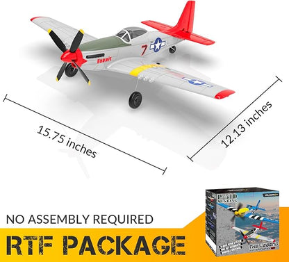 VOLANTEXRC RC Plane 4 Channel Remote Control Airplane Fighter RTF with 6-Axis Gyro 3 Modes &amp Aerobatics Easy to Fly 2.4GHz Radio Controlled Aircraft for Beginners &amp Adults P51D Mustang Re