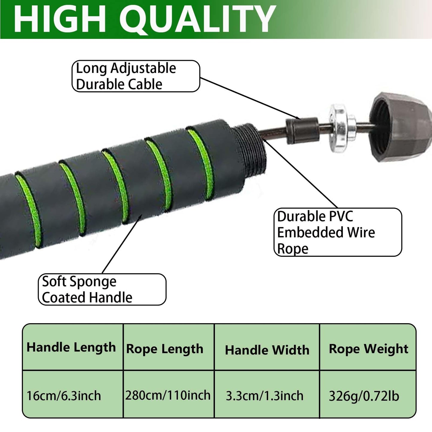 Adjustable Weighted Jump Rope, 9ft Long Tangle-Free Rapid Speed Jumprope for Exercise Calisthenics Fitness Jumping Skipping Double Dutch Boxing Crossfit, Workout Stuff for Women Men Kids Adult