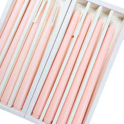 Baby Pink Blush Taper Candles 10'' Non Toxic Candle Sticks Set of 8 | Rose Scented Natural Soy Wax Candlesticks for Home Decorations, Tapered Candles for Wedding House Warming Gifts