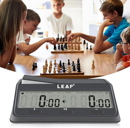 LEAP Chess Clock 9921 Updated Programme Byo-yomi Delay Bonus with Large Screen