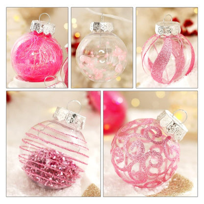 BSTCRAFT 60MM/2.36" Purple Clear Christmas Ornaments Set, 30pcs Shatterproof Delicate Baubles for Xmas Tree, Halloween, Indoor/Outdoor Decor