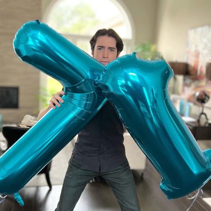 Light Blue Number 0 Balloon 40 Inch, 0 Balloon Number for 10th 20th 30th 40th 50th 60th Birthday Decorations, Light Blue Party Supplies